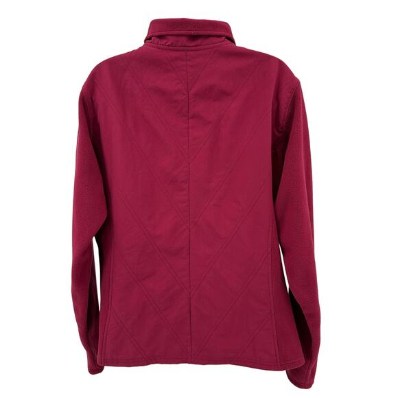 Columbia Jacket WMNS XL Fuchsia Full Zip High Neck Fleece Sleeve Quilted Outdoor - Picture 7 of 10